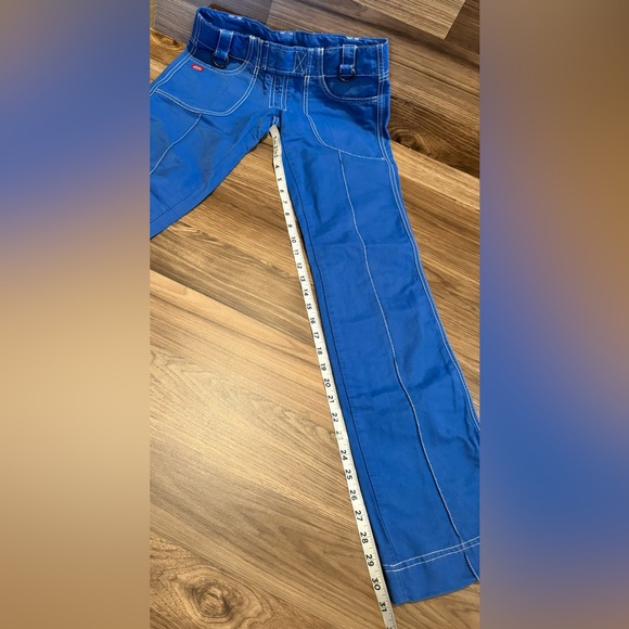 Miss Sixty Wide Leg Blue Stitching Details Zip Up Vintage Pants Waist 28” - Picture 11 of 14